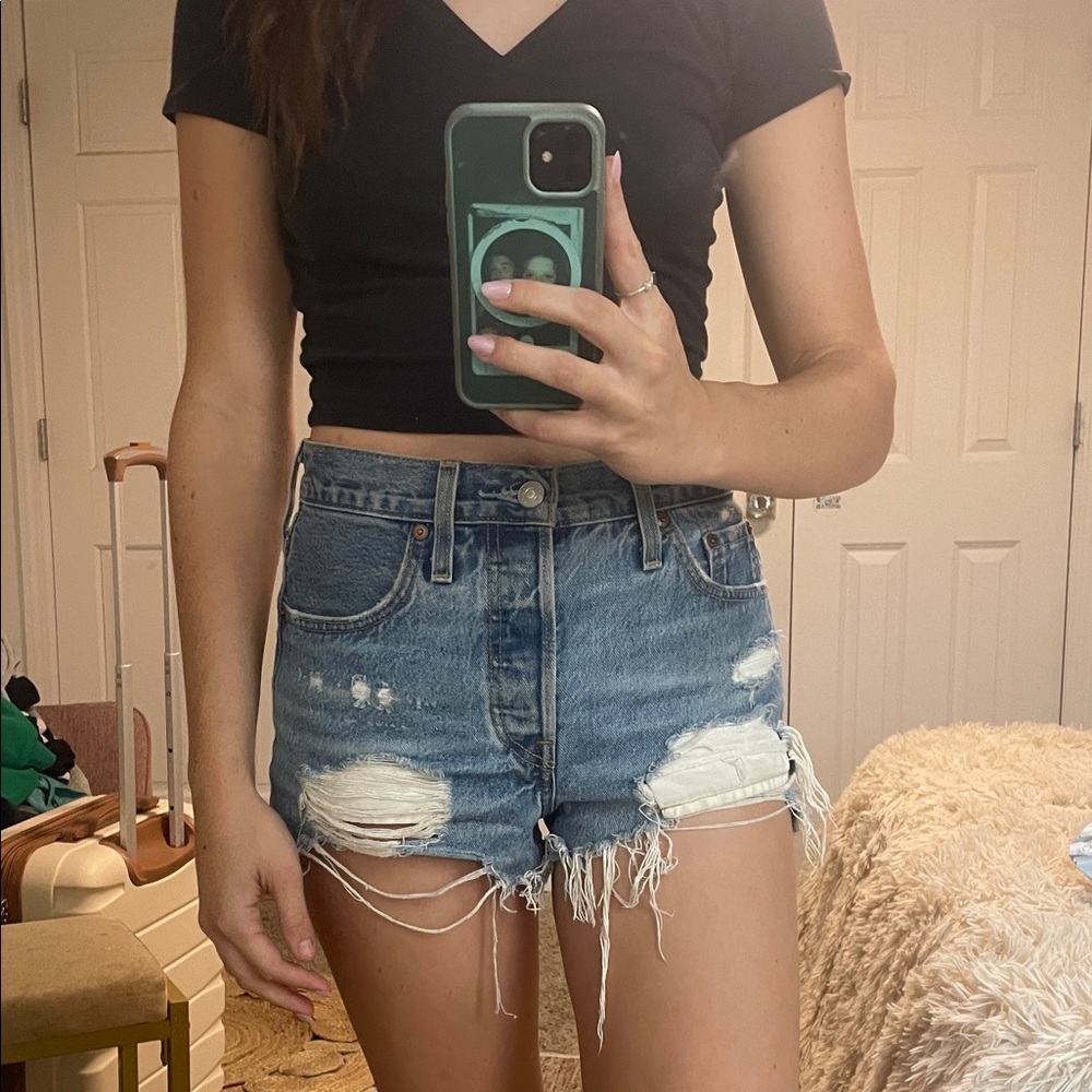 Levi's Blue Denim Cutoff Shorts